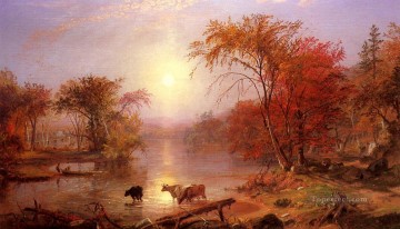  Bierstadt Lienzo - Verano indio río Hudson Albert Bierstadt paisaje